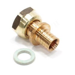 Переходник 16-1/2", Rehau RAUTITAN RX+, надв.гильза-резьба, вн., бронза, с накид.гайкой