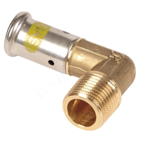 Угольник 90° 20-3/4", Henco PG, 5, пресс-резьба, нар., латунь, газ