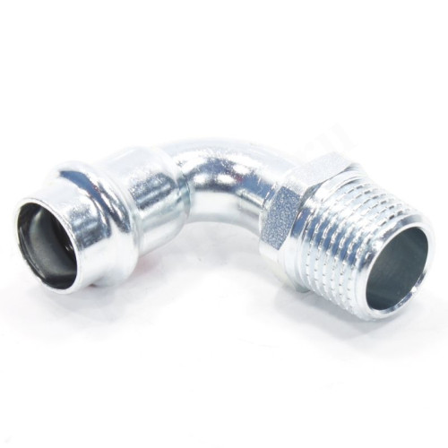 Угольник 90° 15-1/2", Viega Prestabo 1114, пресс-резьба, нар., сталь (цинк)