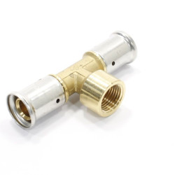 Тройник 20-1/2"-20, Henco P, 13, пресс-резьба, вн., латунь