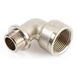 Угольник 90° 3/4"-1/2", General Fittings 2700 26, резьба-резьба, вн.- нар., латунь (никель), с огран