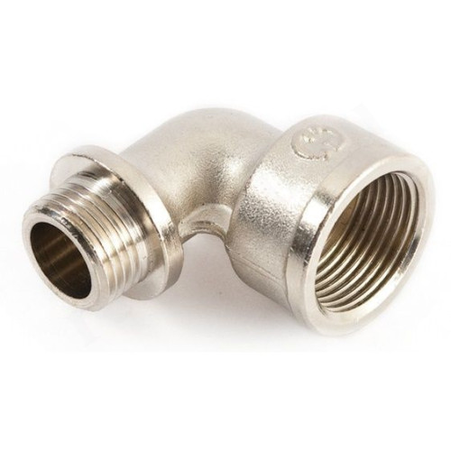Угольник 90° 3/4"-1/2", General Fittings 2700 26, резьба-резьба, вн.- нар., латунь (никель), с огран