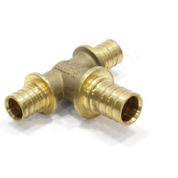 Тройник 20-25-20, Rehau RAUTITAN, MX, надв.гильза-надв.гильза, латунь