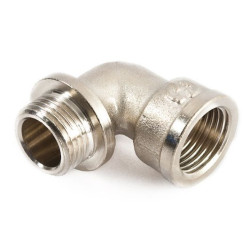 Угольник 90° 1/2"-1/2", General Fittings 2700 24, резьба-резьба, вн.- нар., латунь (никель), с огран