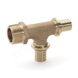 Тройник 16-16-1/2", Rehau RAUTITAN, RX, надв.гильза-резьба, нар., бронза