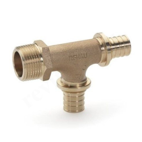 Тройник 16-16-1/2", Rehau RAUTITAN, RX, надв.гильза-резьба, нар., бронза