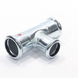 Тройник 28-22-28, Sanha Therm, 24130, пресс-пресс, сталь (цинк)