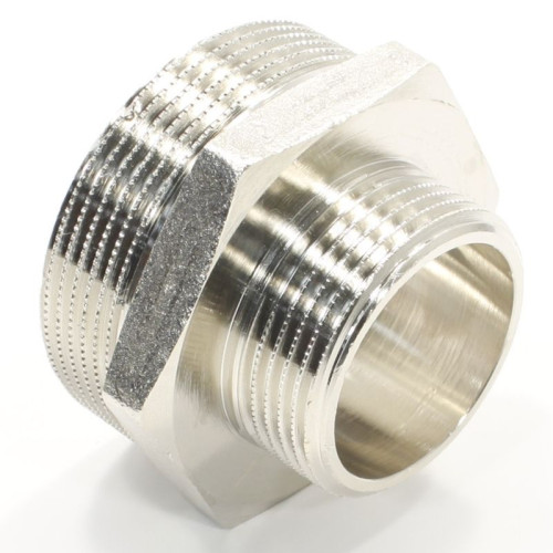 Ниппель 2"-1 1/4", General Fittings 2600 03, резьба-резьба, нар., латунь (никель)