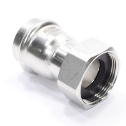 Переходник 42-1 1/2", WAAG Heavy Inox, пресс-резьба, вн., сталь нержавеющая, с накид.гайкой