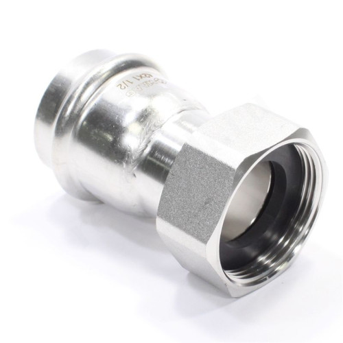 Переходник 42-1 1/2", WAAG Heavy Inox, пресс-резьба, вн., сталь нержавеющая, с накид.гайкой