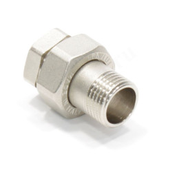 Американка 1/2"-1/2", General Fittings 2700 I2, резьба-резьба, вн.- нар., латунь (никель)