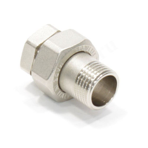 Американка 1/2"-1/2", General Fittings 2700 I2, резьба-резьба, вн.- нар., латунь (никель)
