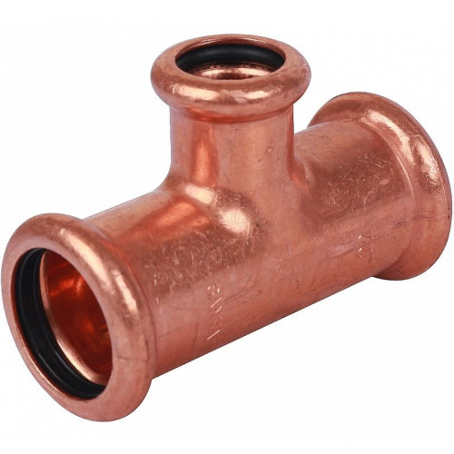 Тройник 28-15-28, Sanha Press, 6130, пресс-пресс, медь