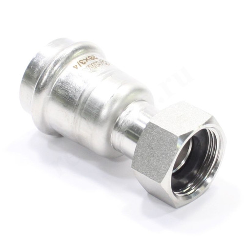 Переходник 28-3/4", WAAG Heavy Inox, пресс-резьба, вн., сталь нержавеющая, с накид.гайкой