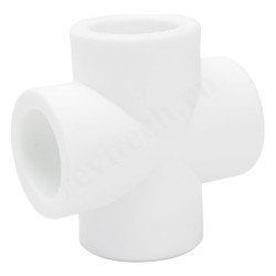 Крестовина 32-32-32-32, RTP, пайка-пайка, полипропилен, белый