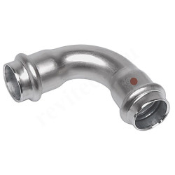 Отвод 15-15, Sanha NiroTherm, 91002A, пресс-пресс, сталь нержавеющая