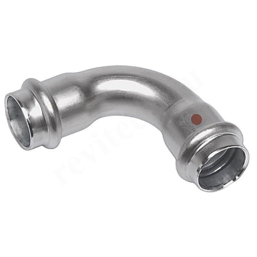 Отвод 15-15, Sanha NiroTherm, 91002A, пресс-пресс, сталь нержавеющая