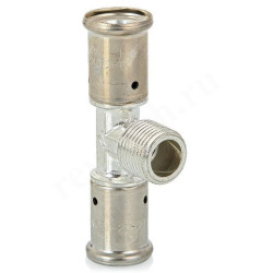 Тройник 26-1/2"-26, Henco P, 14, пресс-резьба, нар., латунь