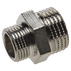 Ниппель 1"-1/2", General Fittings 2600 03, резьба-резьба, нар., латунь (никель)