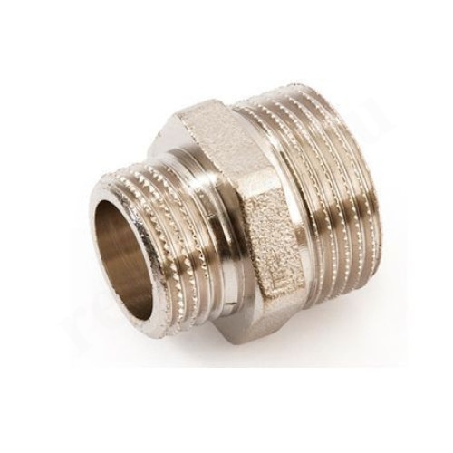 Ниппель 1 1/2"-1 1/4", General Fittings 2600 03, резьба-резьба, нар., латунь (никель)