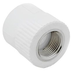 Переходник 20-1/2", RTP, пайка-резьба, вн., полипропилен, белый