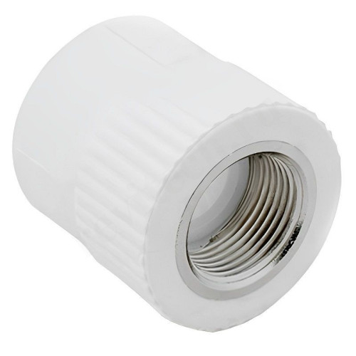 Переходник 20-1/2", RTP, пайка-резьба, вн., полипропилен, белый