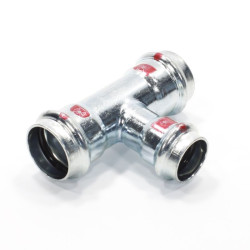 Тройник 28-22-28, Viega Prestabo 1118, пресс-пресс, сталь (цинк)