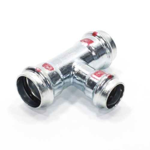 Тройник 28-22-28, Viega Prestabo 1118, пресс-пресс, сталь (цинк)