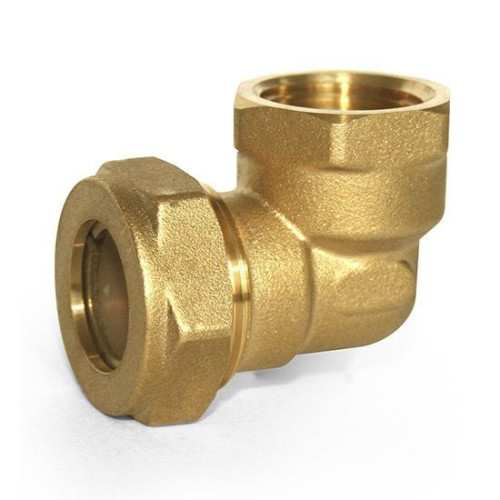 Угольник 90 25-1", Stahlmann EF, обжим-резьба, вн., латунь