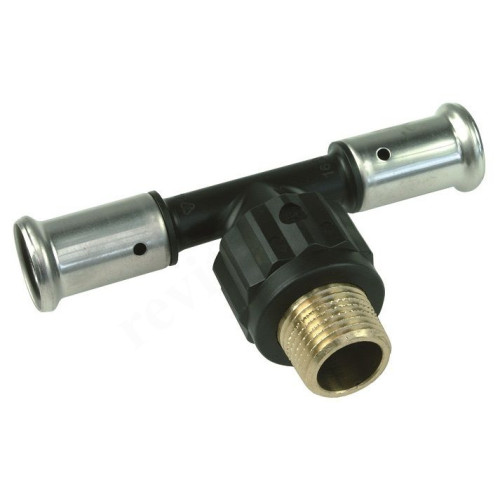 Тройник 75-2 1/2"-75, Henco PK, 14, пресс-резьба, нар., PVDF