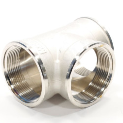 Тройник 2"-2"-2", General Fittings 2700 14, резьба-резьба, вн., латунь (никель)