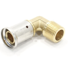 Угольник 90° 20-1/2", Henco P, 5, пресс-резьба, нар., латунь