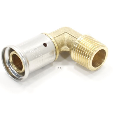 Угольник 90° 20-1/2", Henco P, 5, пресс-резьба, нар., латунь