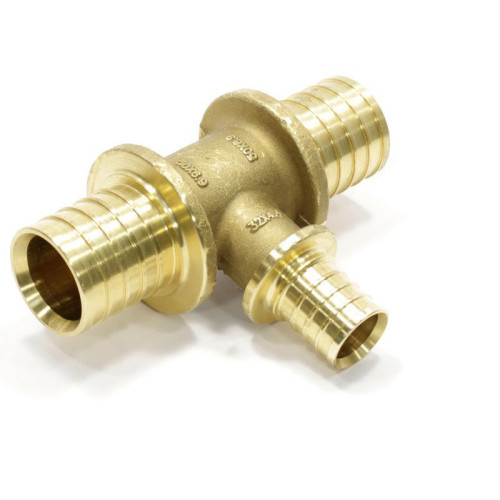 Тройник 50-32-50, Rehau RAUTITAN, MX, надв.гильза-надв.гильза, латунь