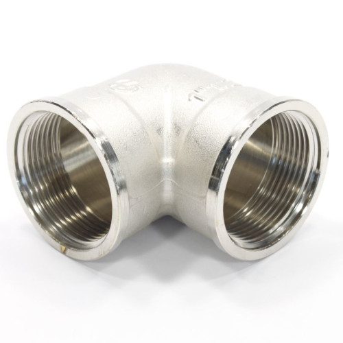Угольник 90° 1 1/2"-1 1/2", General Fittings 2700 25, резьба-резьба, вн., латунь (никель)