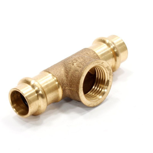 Тройник 15-1/2"-15, Viega Sanpress, 2217.2, пресс-резьба, вн., бронза