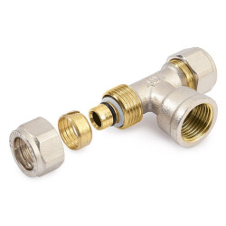 Тройник 16-1/2"-16, General Fittings 5300, 12, обжим-резьба, вн., латунь (никель)
