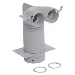 Переходник 90° 62-75-125, Vaillant VAZ B75, раструб-труба, полипропилен