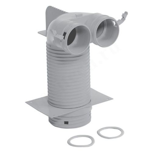 Переходник 90° 62-75-125, Vaillant VAZ B75, раструб-труба, полипропилен