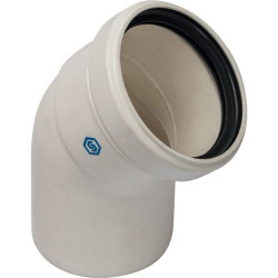 Отвод 45 80, Stout, раструб-труба, полипропилен, (для конденс.котла)