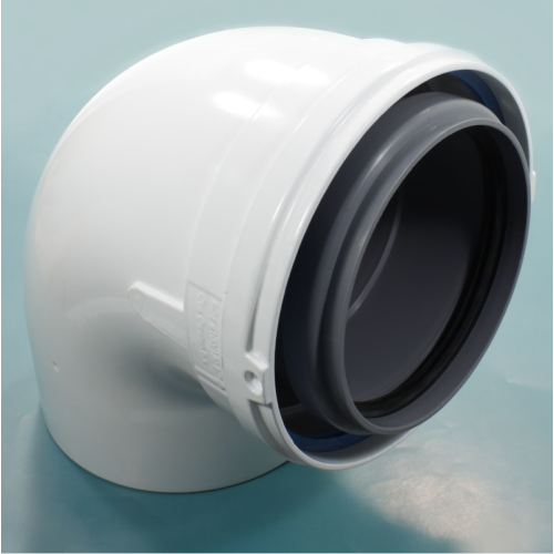 Отвод 90 110/150, De Dietrich, раструб-труба, полипропилен, (для конденс.котла)