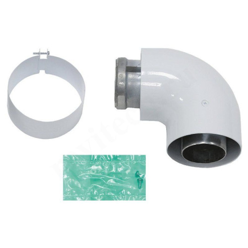 Отвод 60/100, Vaillant, раструб-труба, алюминий, с измерительным отверстием