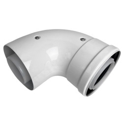 Отвод 90 60/100, WAAG, раструб-труба, алюминий/полипропилен, (для конденс.котла)