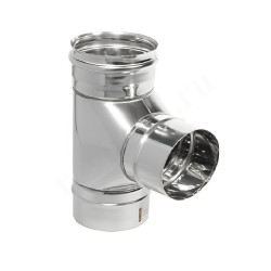 Тройник 87 180, Теплов и Сухов, раструб-труба, сталь нержавеющая