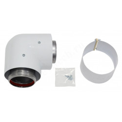 Отвод 90° 80/125, Vaillant, раструб-труба, алюминий