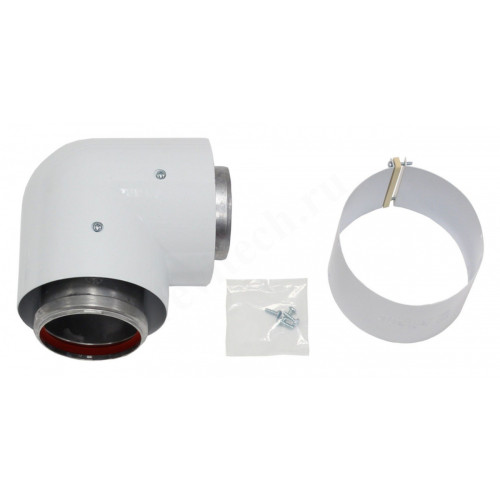 Отвод 90° 80/125, Vaillant, раструб-труба, алюминий