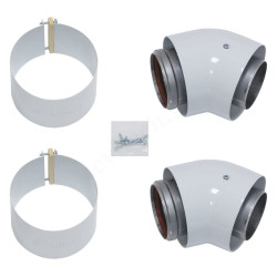 Отвод 45° 80/125, Vaillant, раструб-труба, алюминий