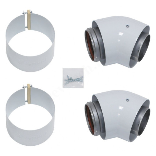 Отвод 45° 80/125, Vaillant, раструб-труба, алюминий