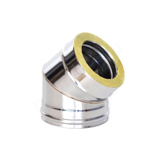 Отвод 45 120/180, Теплов и Сухов, раструб-труба, сталь нержавеющая