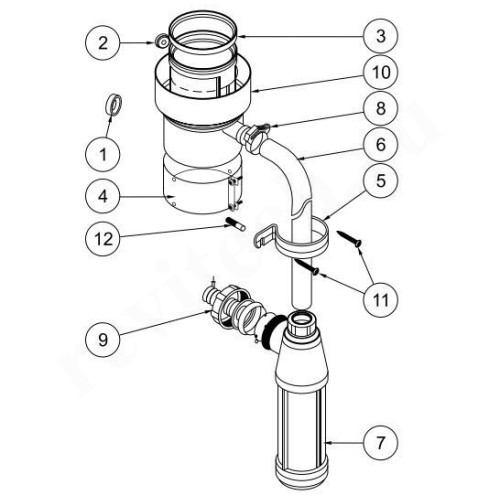 Конденсатосборник 80/125, Protherm, раструб-труба, алюминий